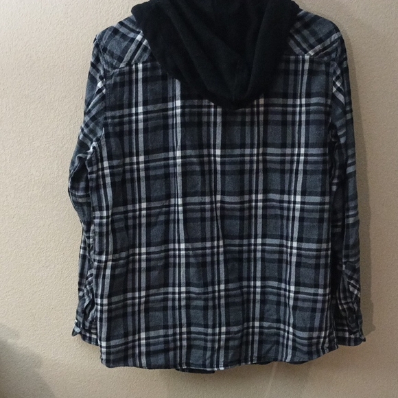 No Boundaries Monochrome Plaid Hoodie - Picture 7 of 7